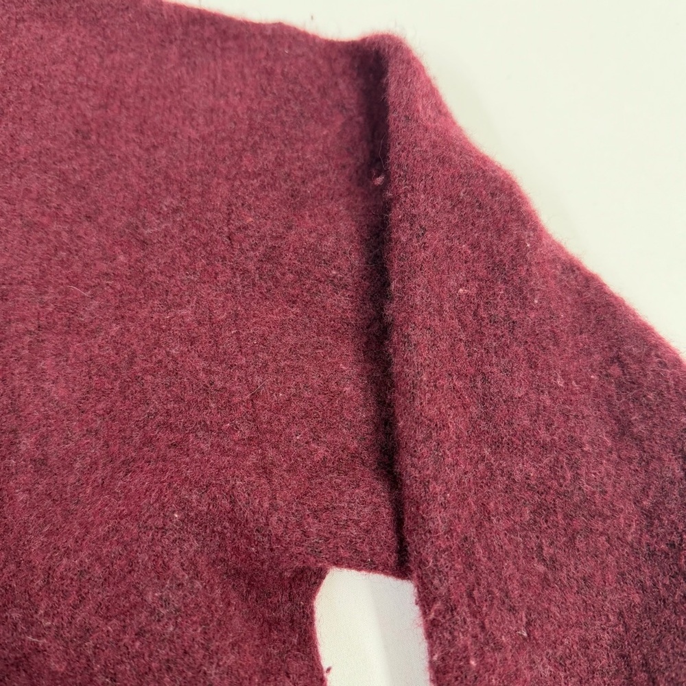 Everlane Cozy Stretch Pullover Burgundy Mock Neck Wool Blend Sweater Size Small - Picture 8 of 13